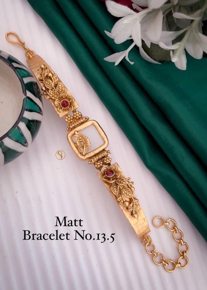 8 MB Golden Matt Bracelet Wholesale Shop In Surat
